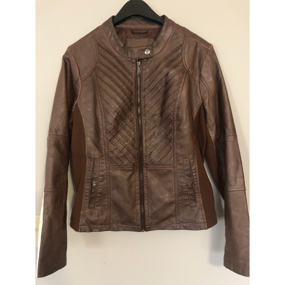 Brown Faux Leather Jacket